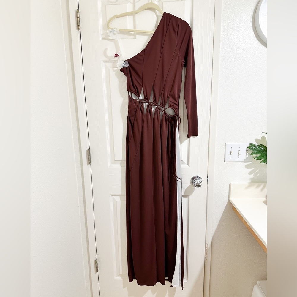 NBD Antonia Maxi Dress in Chocolate Brown Size S - Picture 5 of 8